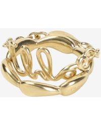 Chloé - Chain And Logo Brass Ring - Lyst