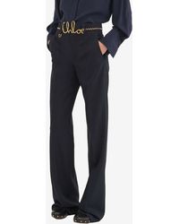 Chloé - Straight-Leg Tailored Wool Pants - Lyst