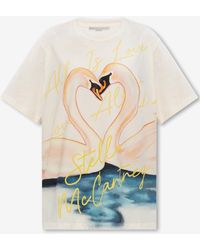 Stella McCartney - Kissing Swans Logo T-Shirt - Lyst
