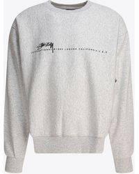 Stussy - Logo Print Crewneck Sweatshirt - Lyst