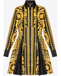 Versace - Barocco Mini Shirt Dress - Lyst