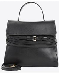 Moschino - Tie Me Leather Top Handle Bag - Lyst