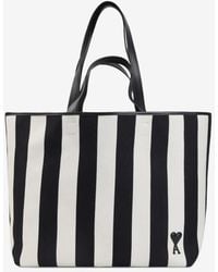 Ami Paris - Ami De Coeur Stripe Tote Bag - Lyst