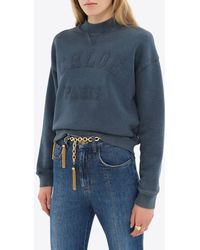 Chloé - Textured Logo Cotton Fleece Sweatshirt - Lyst