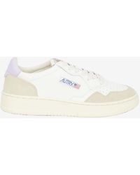 Autry - Medalist Leather And Suede Low-Top Sneakers - Lyst