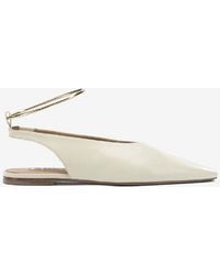 Jil Sander - Leather Pointed-Toe Flats - Lyst