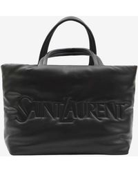 Saint Laurent - Embossed Logo Nappa Leather Tote Bag - Lyst