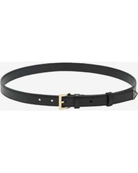 Prada - Logo-Plaque Leather Belt - Lyst