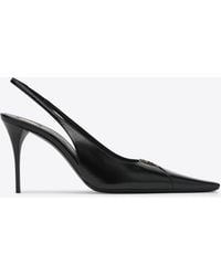 Saint Laurent - Babylon 90 Leather Slingback Pumps - Lyst