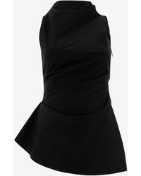 McQueen - Asymmetric Gathered Top - Lyst