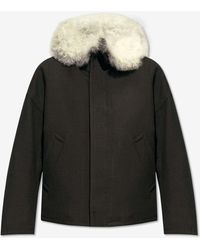 Bottega Veneta - Wool And Shearling Parka Jacket - Lyst