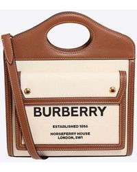 Burberry - Mini Two-Tone Pocket Shoulder Bag - Lyst