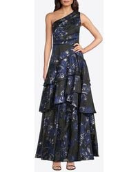 Aidan Mattox - Jacquard Ruffled Dress - Lyst