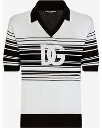Dolce & Gabbana - Dg Logo V-Neck Polo T-Shirt - Lyst