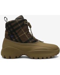 Burberry - Scoot Trek Checked Ankle Boots - Lyst