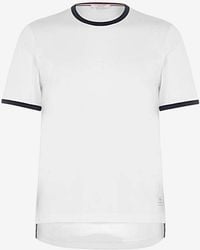 Thom Browne - Name Tag Patch Ringer T-Shirt - Lyst