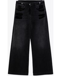 The Attico - Layered Wide Leg Jeans - Lyst