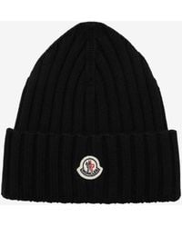 Moncler - Cable Knit Logo Beanie - Lyst