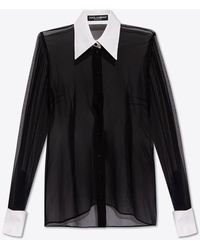 Dolce & Gabbana - Silk Chiffon Long-Sleeved Shirt - Lyst
