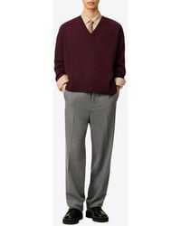 Ami Paris - Ami De Coeur V-Neck Wool Sweater - Lyst