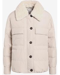 Brunello Cucinelli - Fur-Collar Puffer Jacket - Lyst