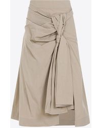 Bottega Veneta - A-Line Knot Midi Skirt - Lyst