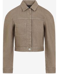 Jacquemus - Ovalo Cropped Denim Jacket - Lyst