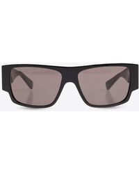 Bottega Veneta - Upside-Down Logo Rectangular Sunglasses - Lyst