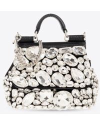 Dolce & Gabbana - Mini Sicily Crystal Embellished Top Handle Bag - Lyst