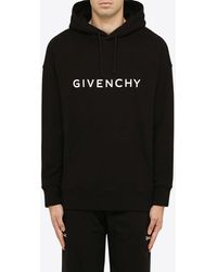 Givenchy - Archetype Logo Embroidered Hoodie - Lyst