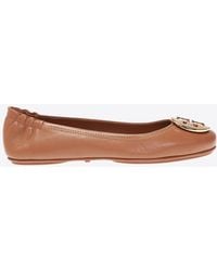 Tory Burch - Minnie Travel Nappa Leather Ballet Flats - Lyst
