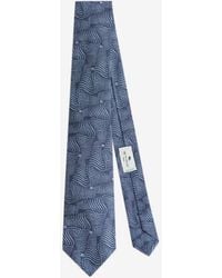 Etro - Wavy-Pattern Silk Tie - Lyst