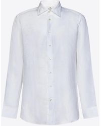 Etro - Pegaso-Embroidered Long-Sleeved Shirt - Lyst
