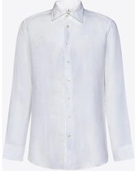 Etro - Pegaso-Embroidered Long-Sleeved Shirt - Lyst
