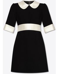 Dolce & Gabbana - Wool Crepe Mini Dress - Lyst