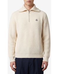 Moncler - Logo Patch Half-Up Sweater - Lyst