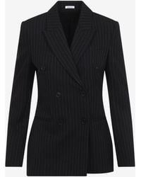 McQueen - Pinstripe Double-Breasted Wool Jacket - Lyst