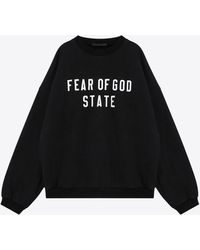 Fear Of God - Logo Print Crewneck Sweatshirt - Lyst
