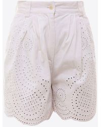 Laurence Bras - Broderie Anglaise Mini Shorts - Lyst
