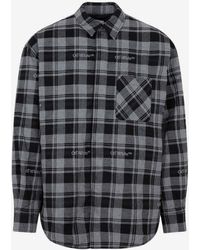 Off-White c/o Virgil Abloh - Check Flannel Padded Overshirt - Lyst