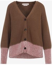 Marni - V-Neck Bicolor Cardigan - Lyst