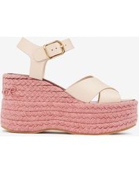Chloé - Isla 105 Calf Leather Wedge Sandals - Lyst