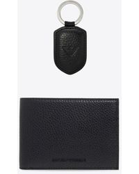 Emporio Armani - Bi-Fold Leather Wallet And Keyring Set - Lyst