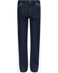 Dolce & Gabbana - Straight-Leg Jeans With Contrast Piping - Lyst