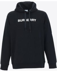 Burberry - Logo Print Hooded Sweatshirt - Lyst