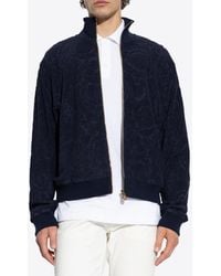 Versace - Barocco Jacquard Towel Zip-Up Sweatshirt - Lyst