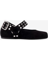 Alaïa - Suede Ballet Flats 'Biker' - Lyst