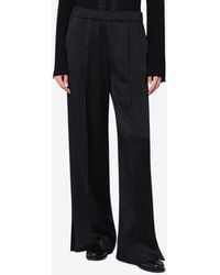 Jil Sander - Elastic-Waistband Satin Palazzo Pants - Lyst