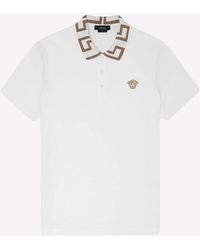 Versace - Greca Slim-Fit Polo T-Shirt - Lyst