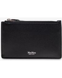 Max Mara - Stamped Logo Leather Zip Cardholder - Lyst